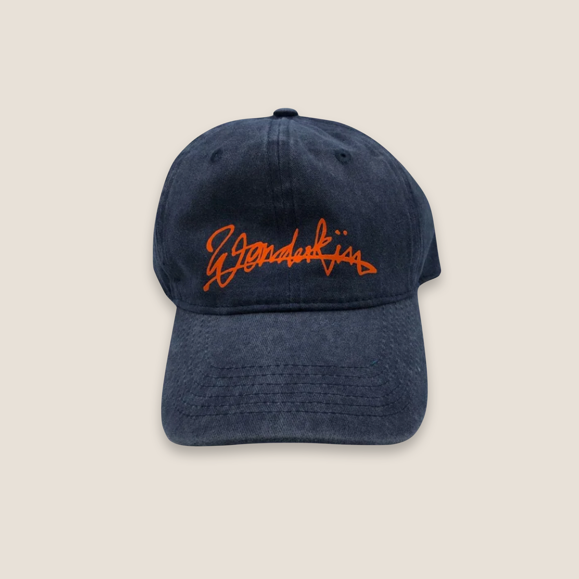 THE POP VINTAGE STREET LOGO CAP // navy & orange