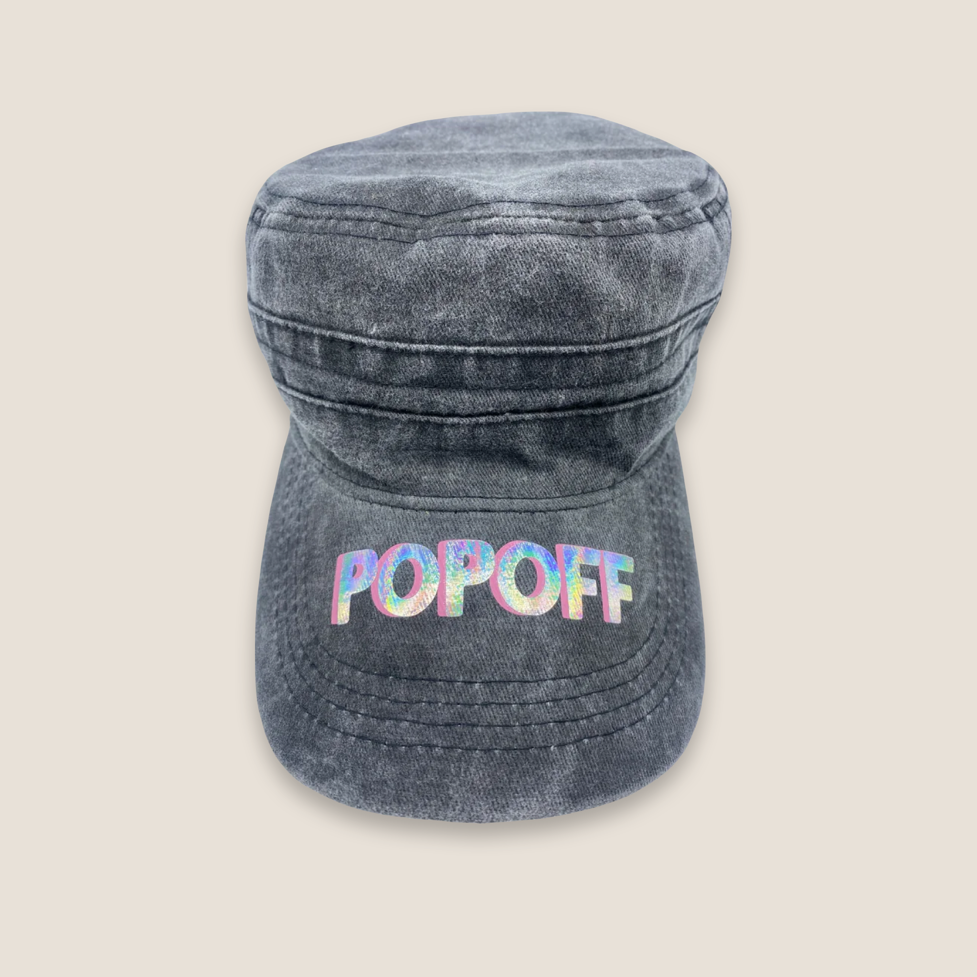 THE POP-OFF CADET CAP // Grey + Holo
