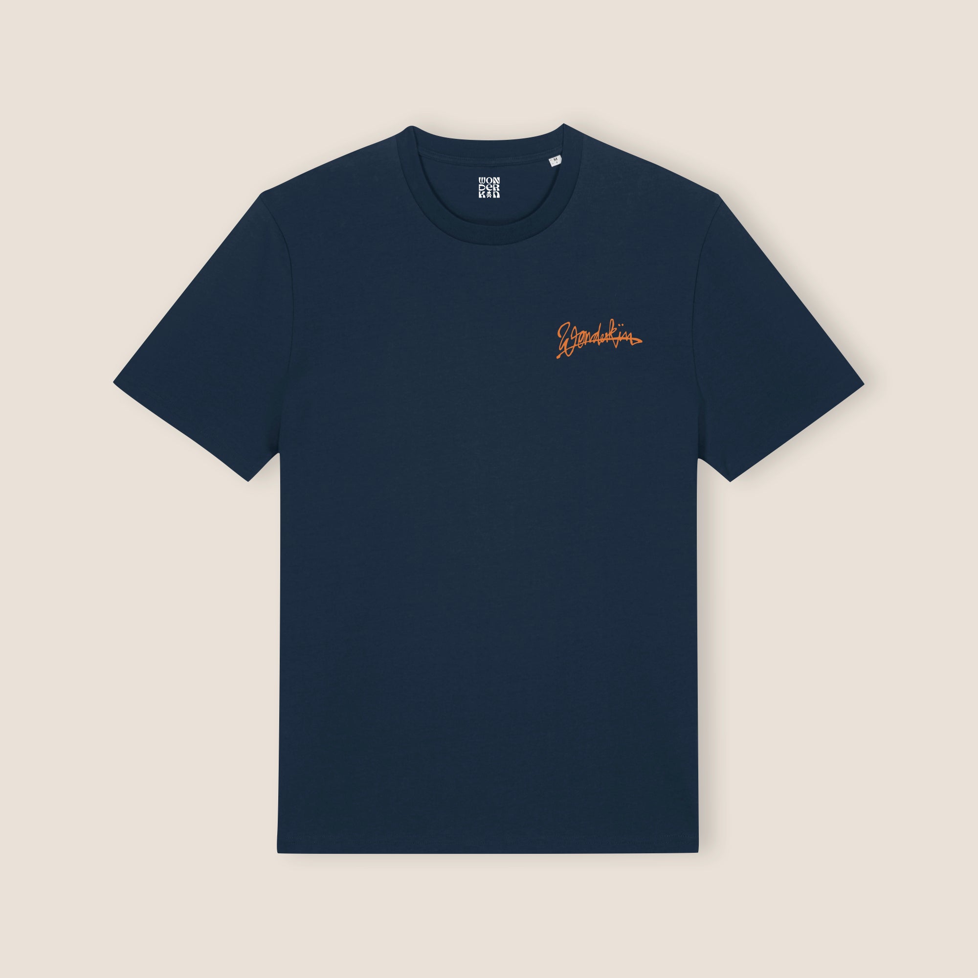 THE POP SIGNATURE TEE 180 // midnight blue & orange