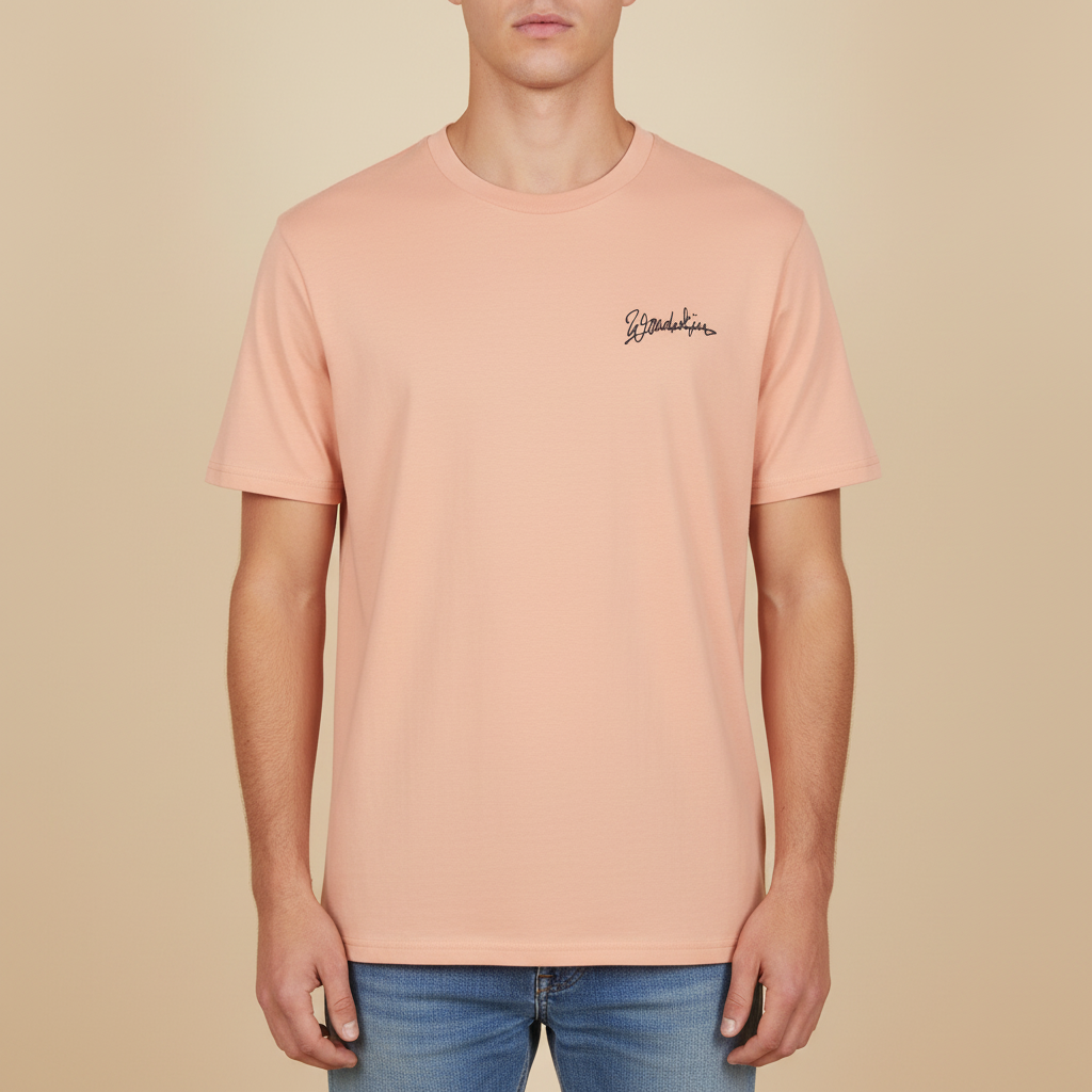 THE POP SIGNATURE TEE 180 // peach & anthracite