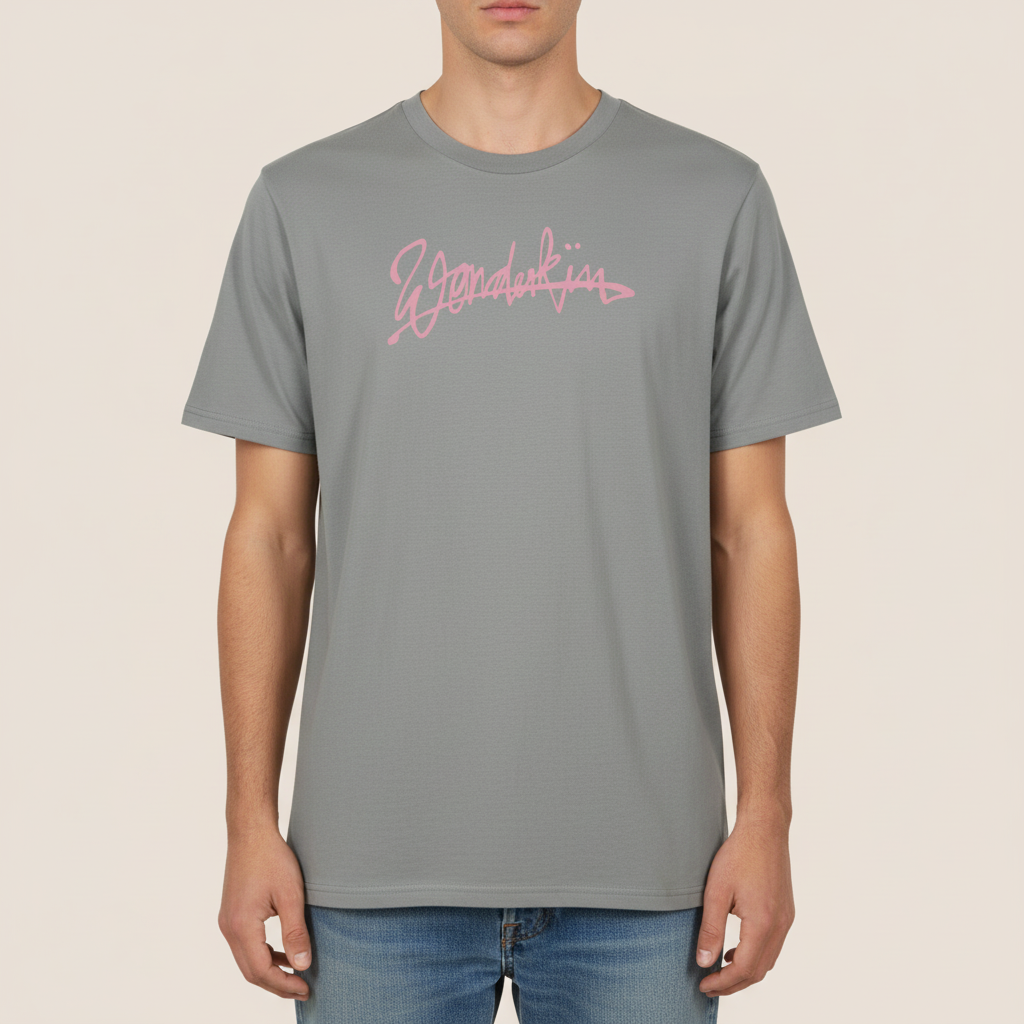 THE POP SIGNATURE TEE 180 // misty grey & pink