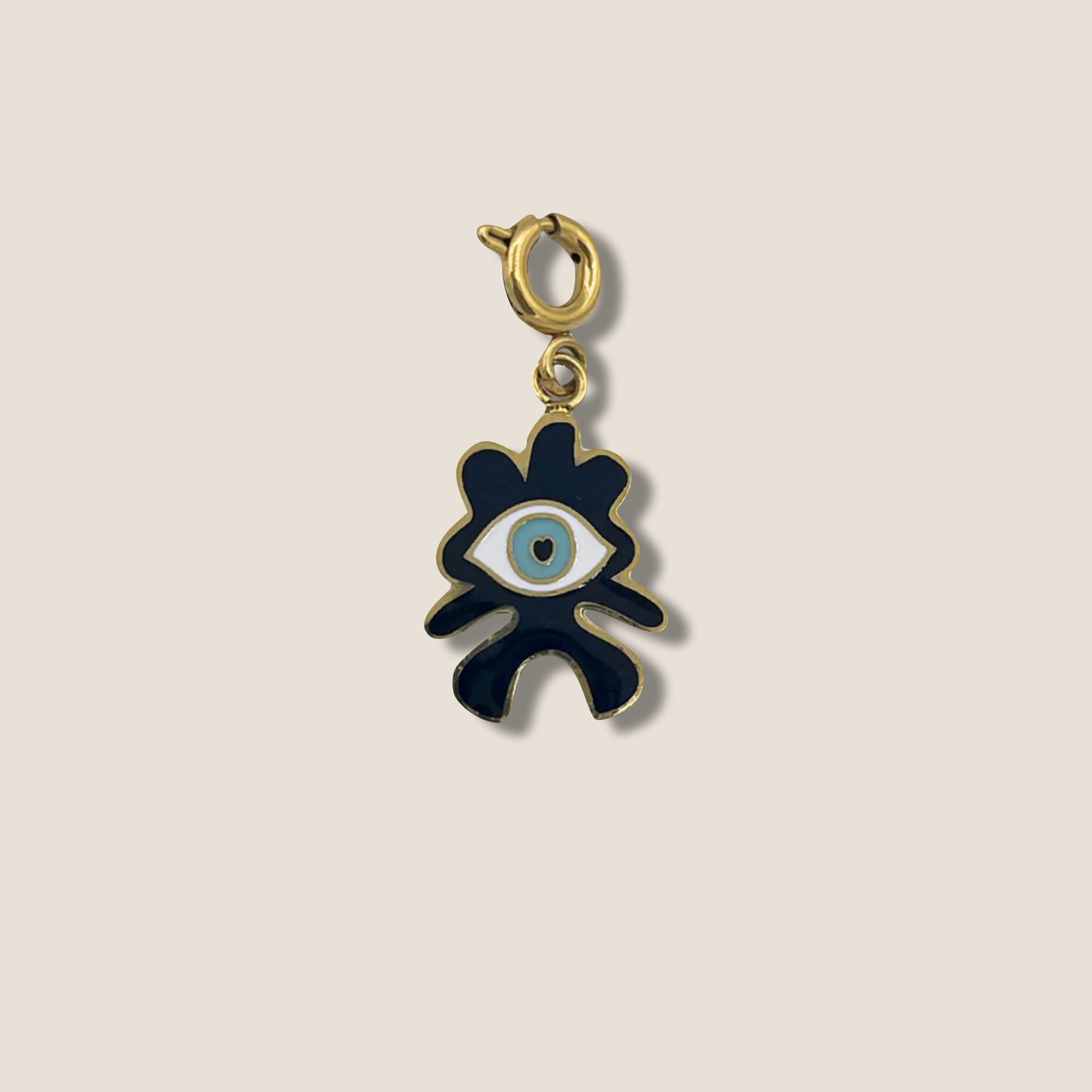 THE POPKIN CHARM // Gold plated & Black Enamel