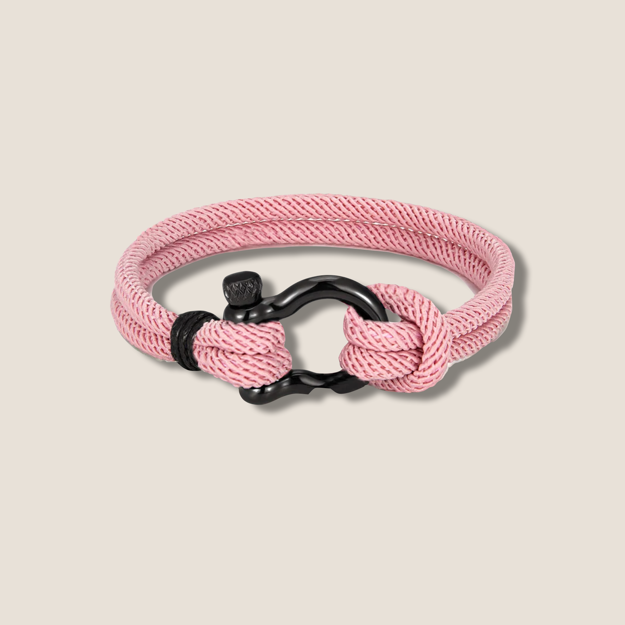 THE POP BLACK D BRACELET // light pink