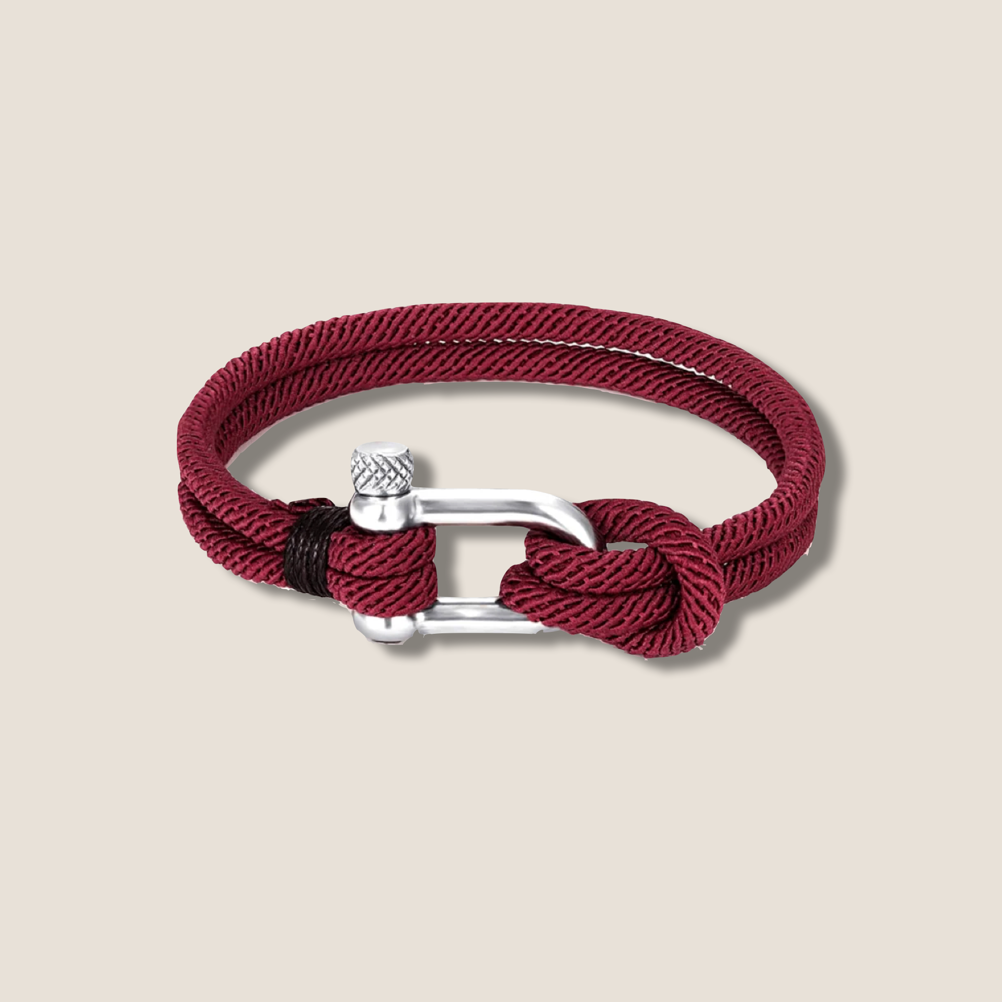 THE POP SILVER D BRACELET // dark wine