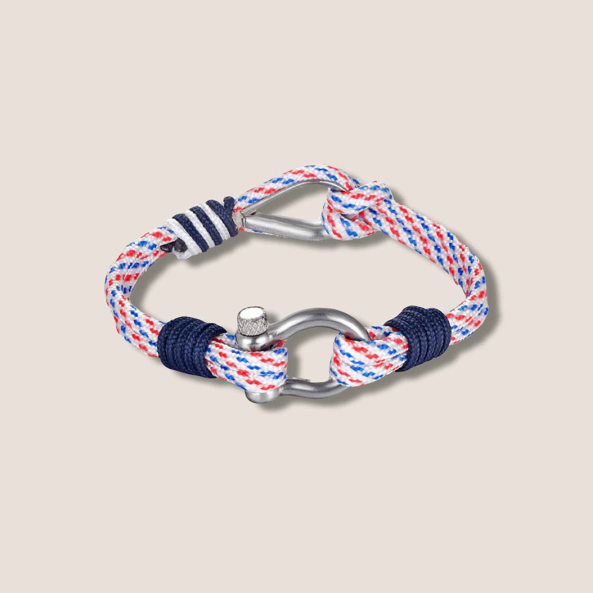 THE POP DOUBLE HOOK BRACELET // white red blue