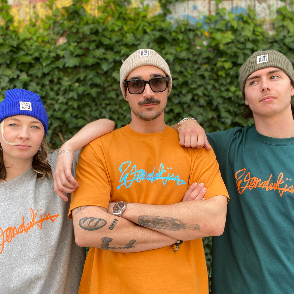 THE POP TEE 240 // fall orange with blue