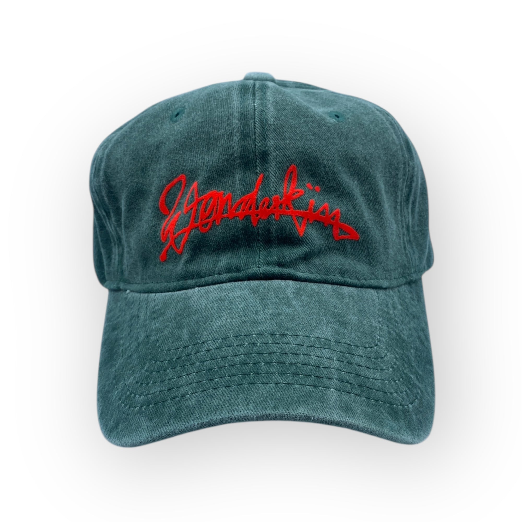 THE POP VINTAGE STREET LOGO CAP // Green & Neon Orange