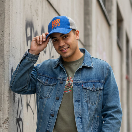 THE POP MESH BASEBALL CAP // Blue & Orange