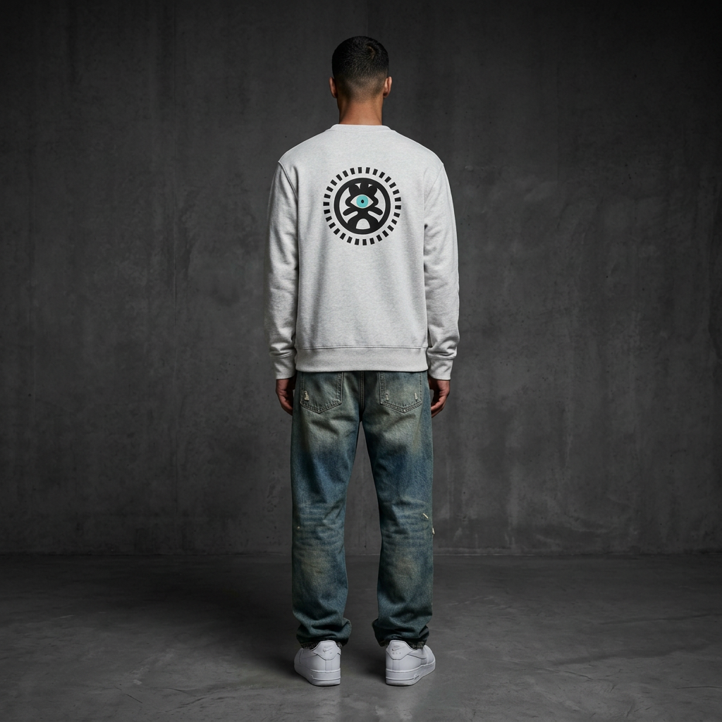 THE POP SWEATSHIRT 350 // cool heather grey & green