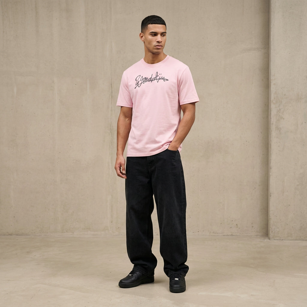 THE POP SIGNATURE TEE 180 // light pink & anthracite
