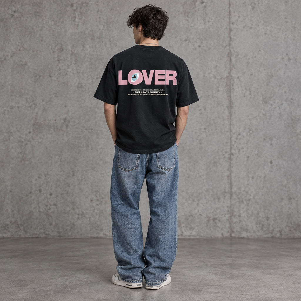 THE LOVER STATEMENT TEE 180 // BLACK, OFF WHITE & PINK