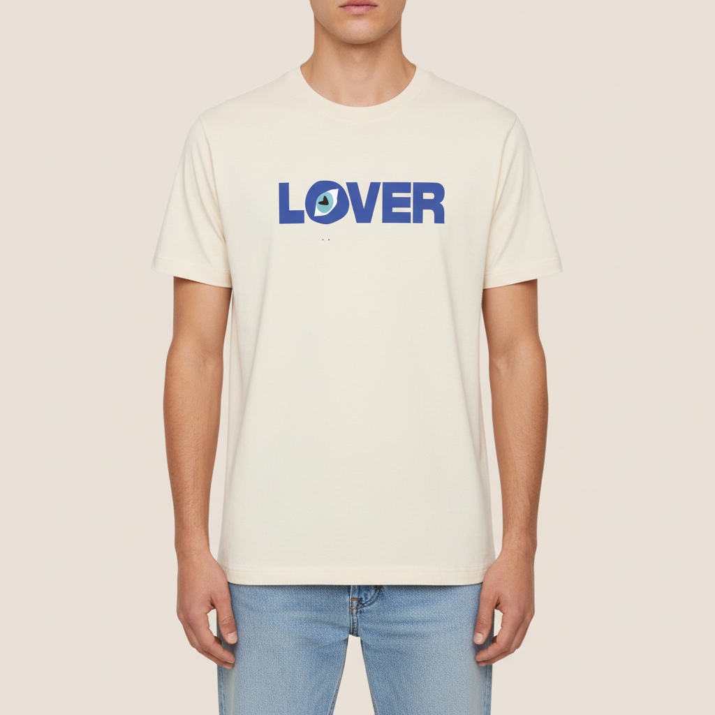 THE LOVER TEE 180 // natural raw & blue