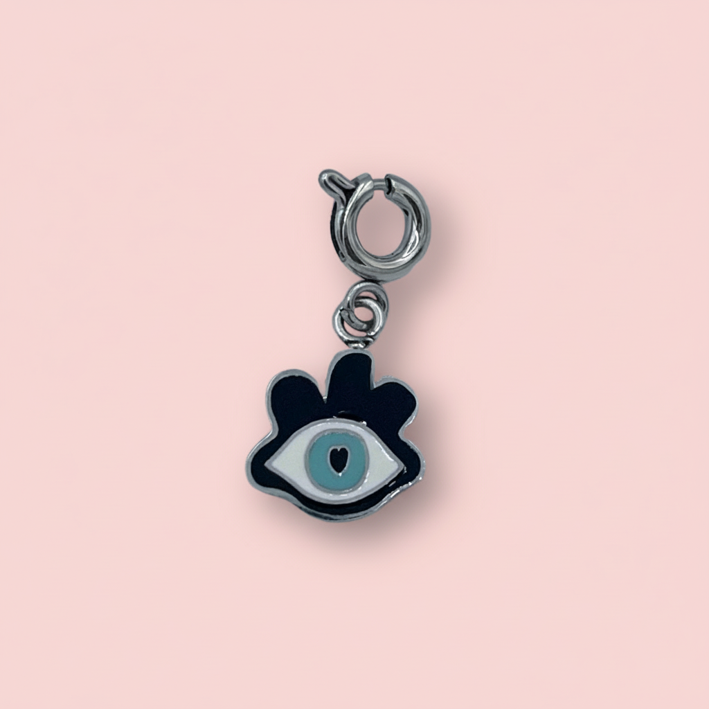 THE POPSEE CHARM // Stainless Steel & Black Enamel
