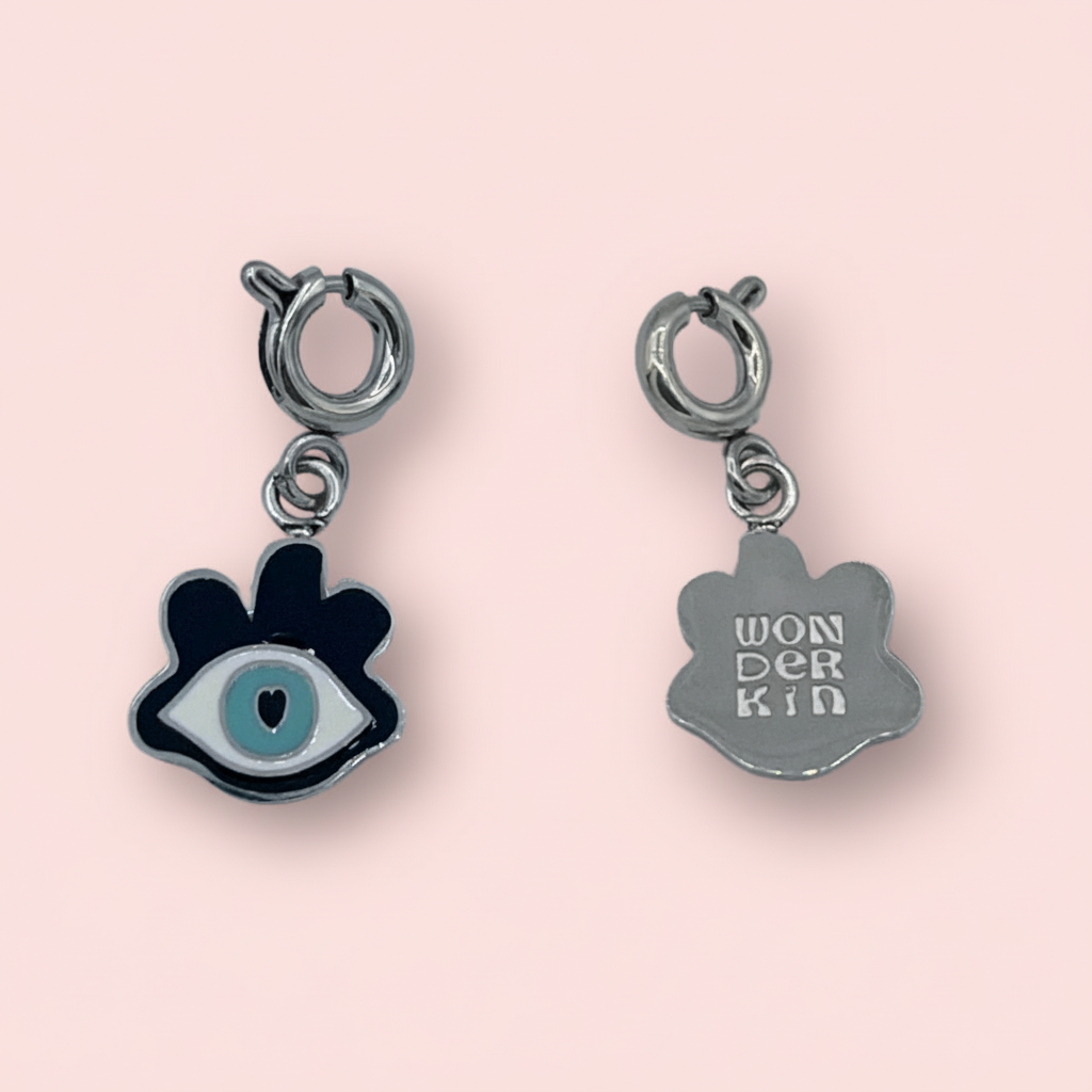 THE POPSEE CHARM // Stainless Steel & Black Enamel