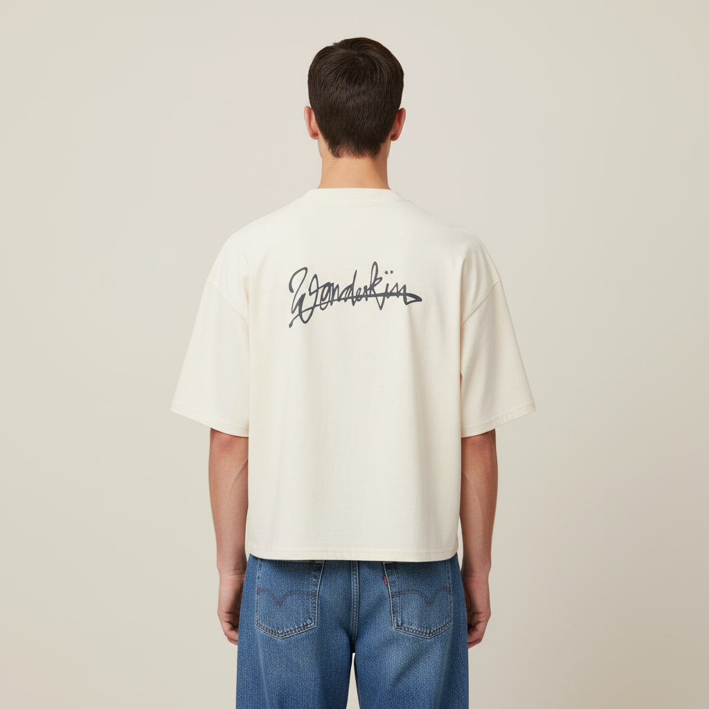 THE POPSEE SIGNATURE TEE 200 // natural raw & faded black