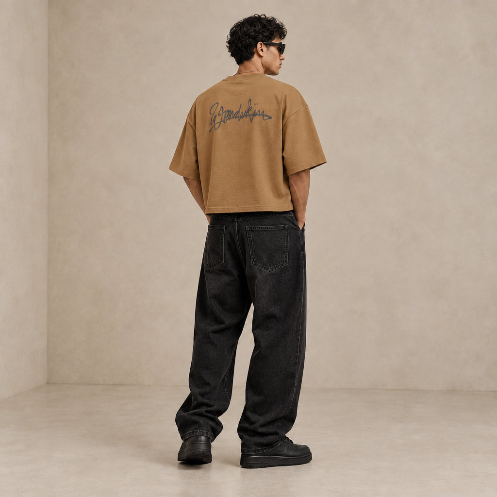 THE POPSEE SIGNATURE TEE 200 // grounded beige & faded black