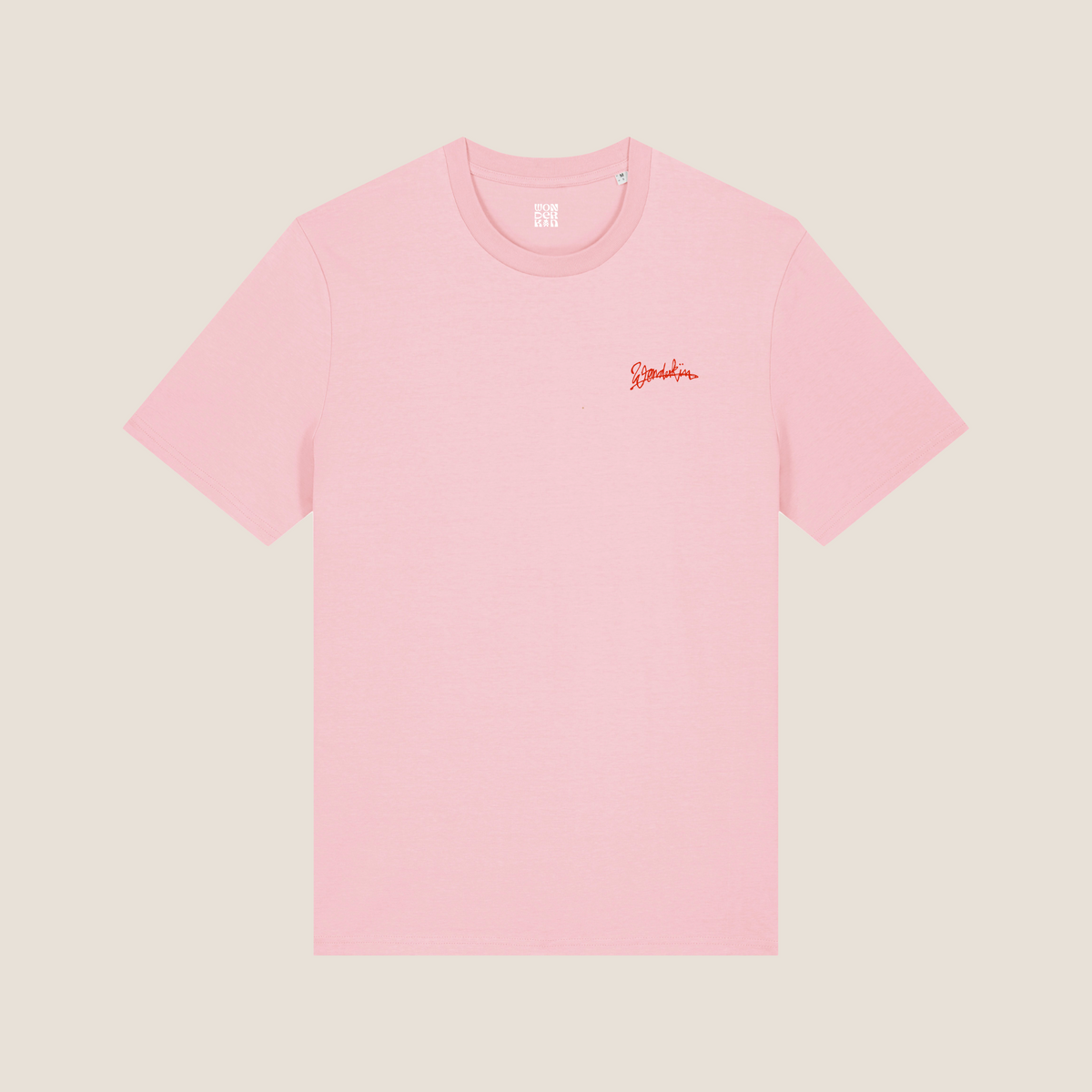 THE POP SIGNATURE TEE SS 180 // cotton pink & red