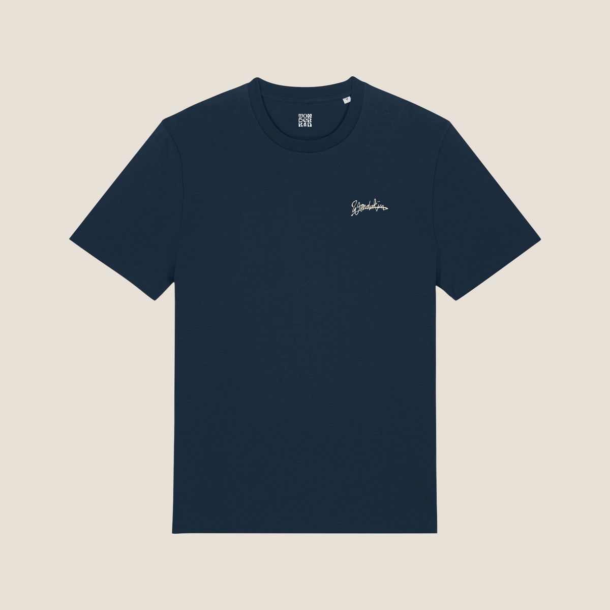 THE POP SIGNATURE TEE SS 180 // midnight blue & offwhite