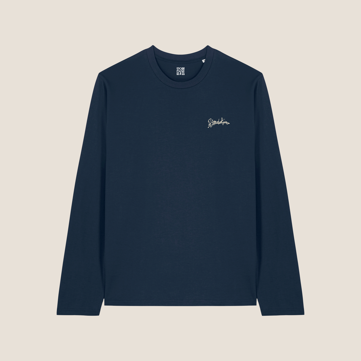 THE POP SIGNATURE TEE LS 180 // midnight blue & offwhite