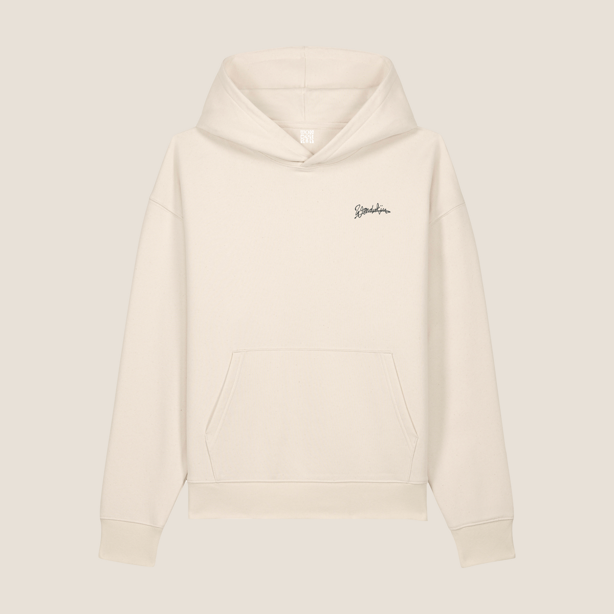 THE POP SIGNATURE HOODIE 280 // natural & dark grey