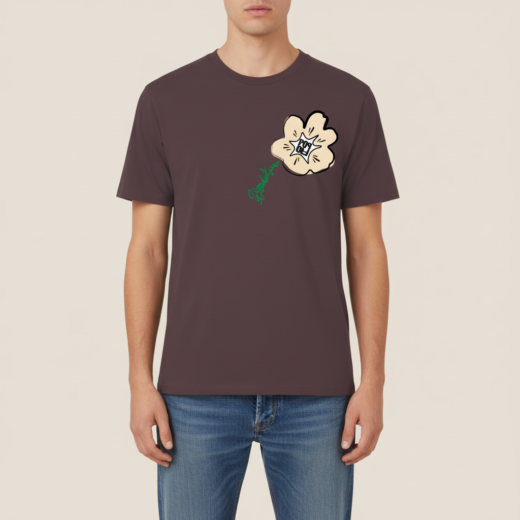 THE POWER POP SIGNATURE TEE 180 // eggplant powder green