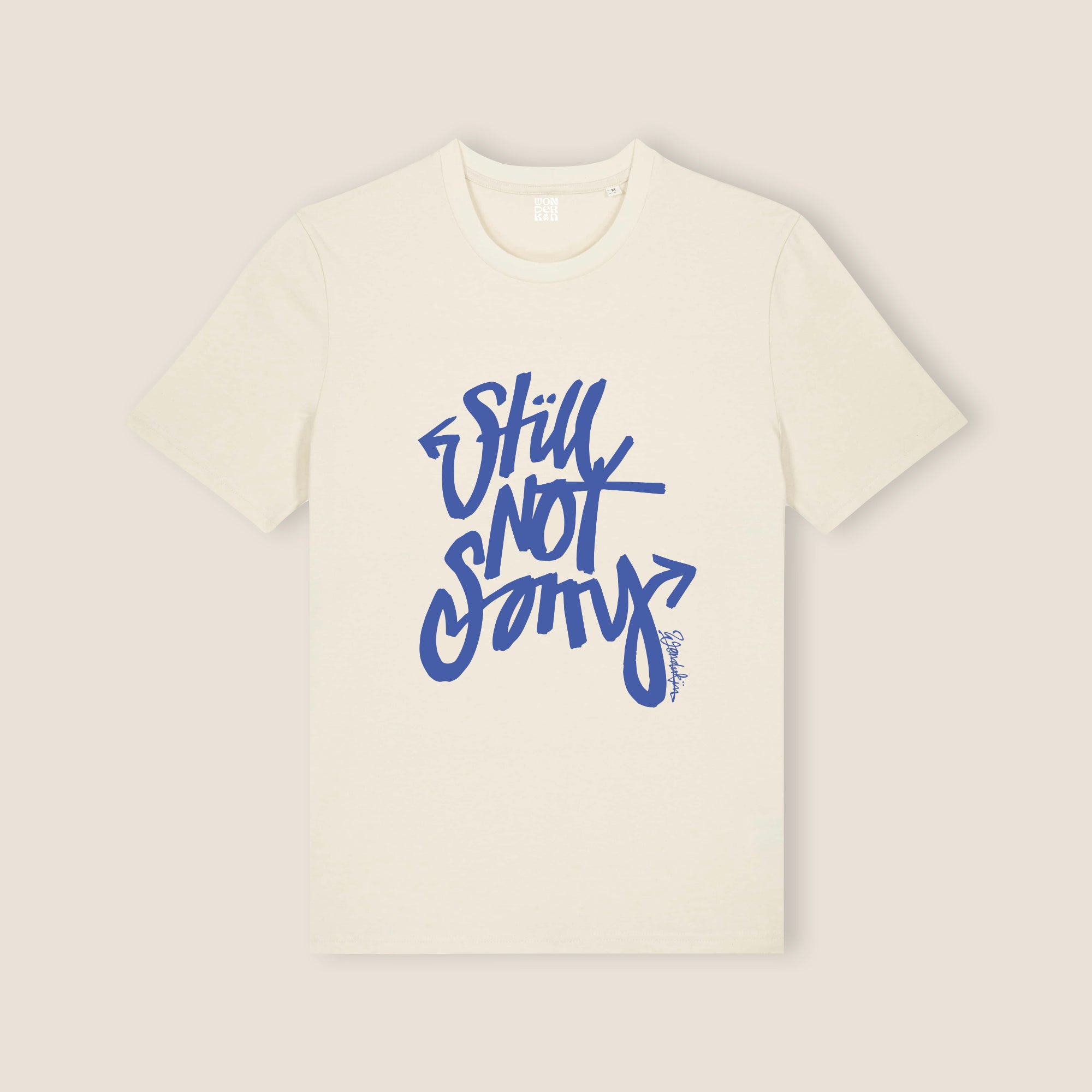 THE STILL NOT SORRY TEE 180 // natural raw & blue