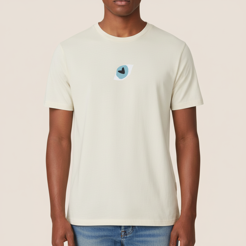 THE POP STILL TEE 180 // natural raw & faded black