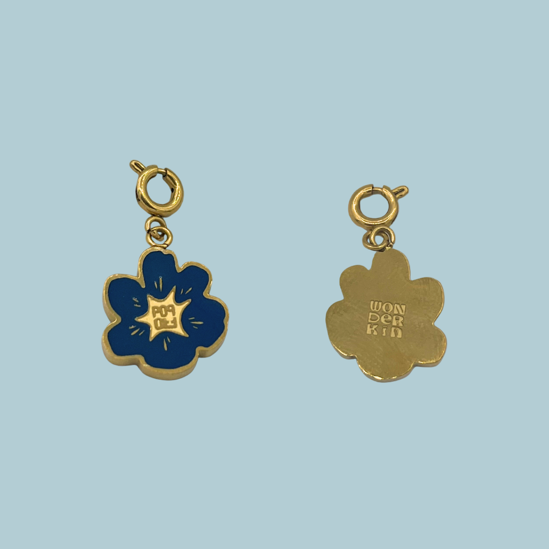 THE POP BLOOM // Gold plated & Blue Enamel