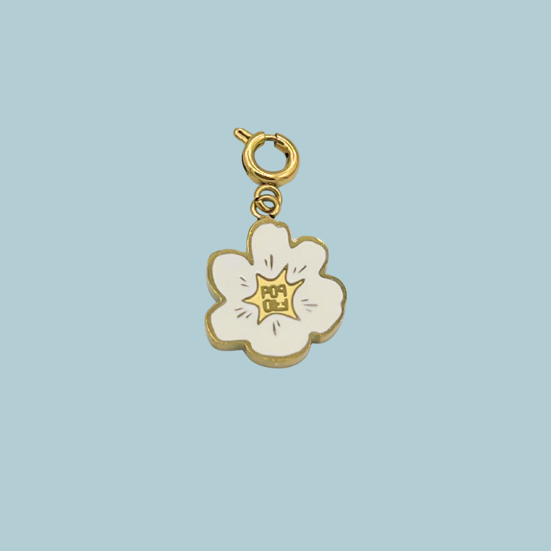 THE POP BLOOM // Gold plated & White Enamel