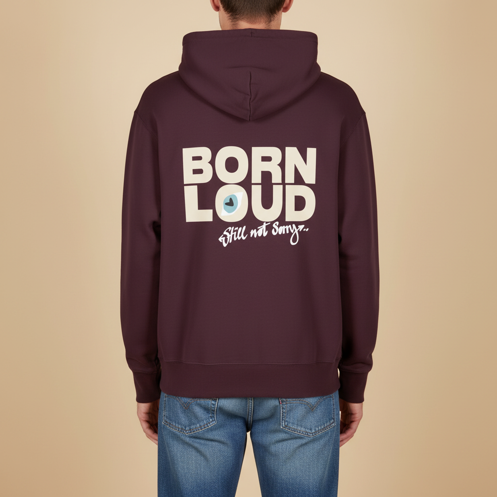 THE BLSNS HOODIE 350 // red brown & beige