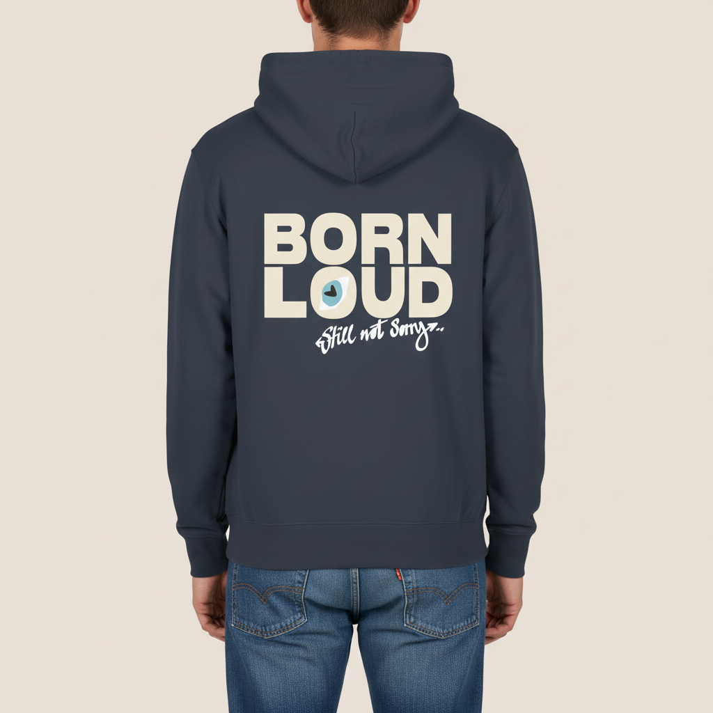 THE BLSNS HOODIE 350 // india ink & off white