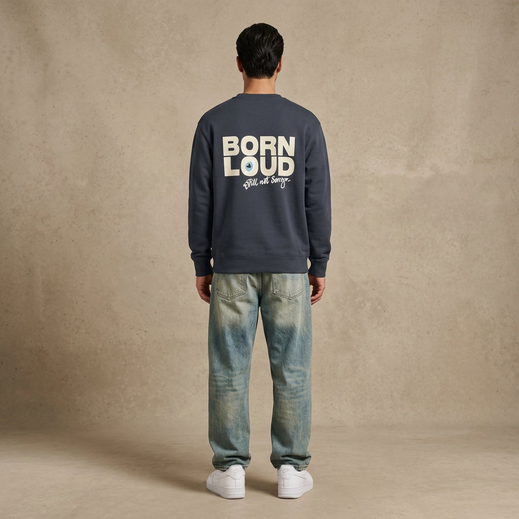 THE BLSNS CREWNECK 350 // india ink & off white