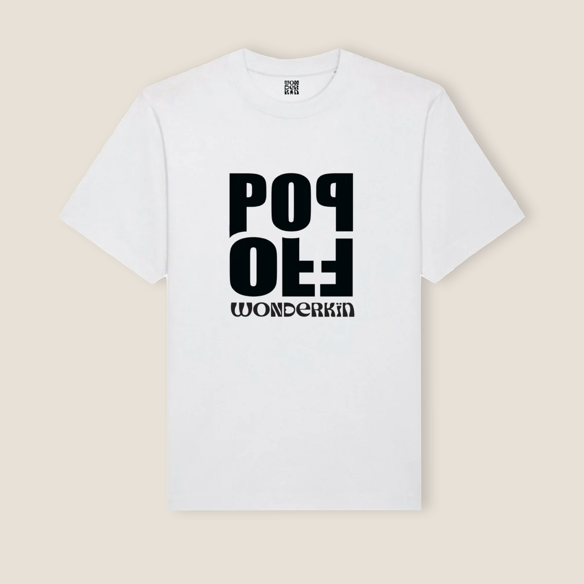THE POP TEE 240 // white with black