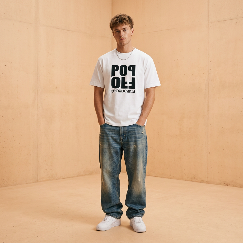 THE POPOFF TEE 240 // white with black