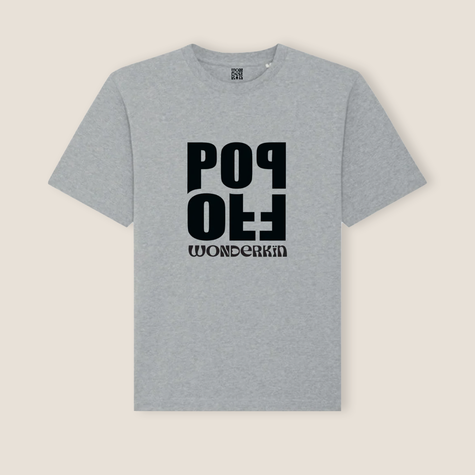 THE POP TEE 240 // heather grey with black