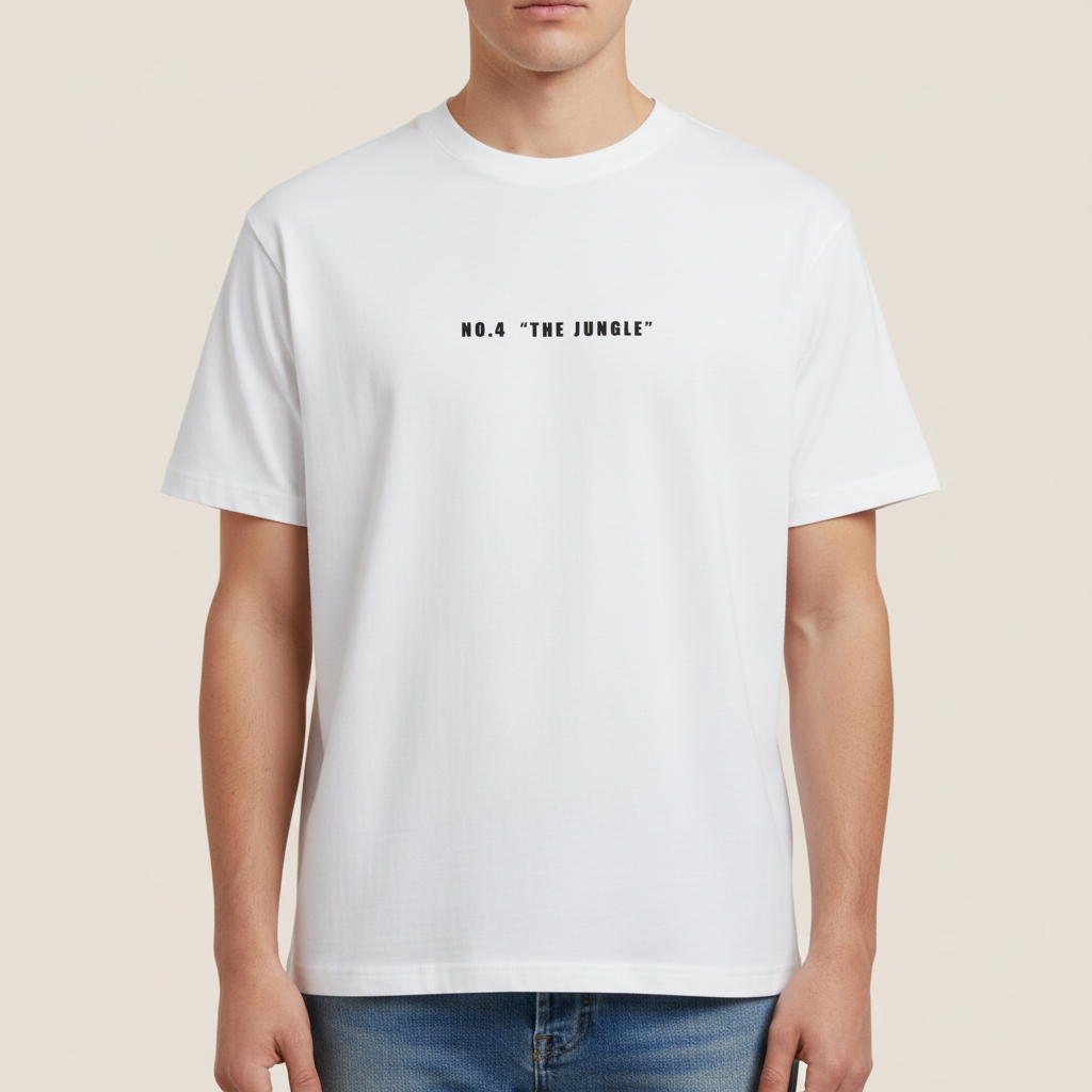 THE POP TEE 240 // white with the Jungle artwork