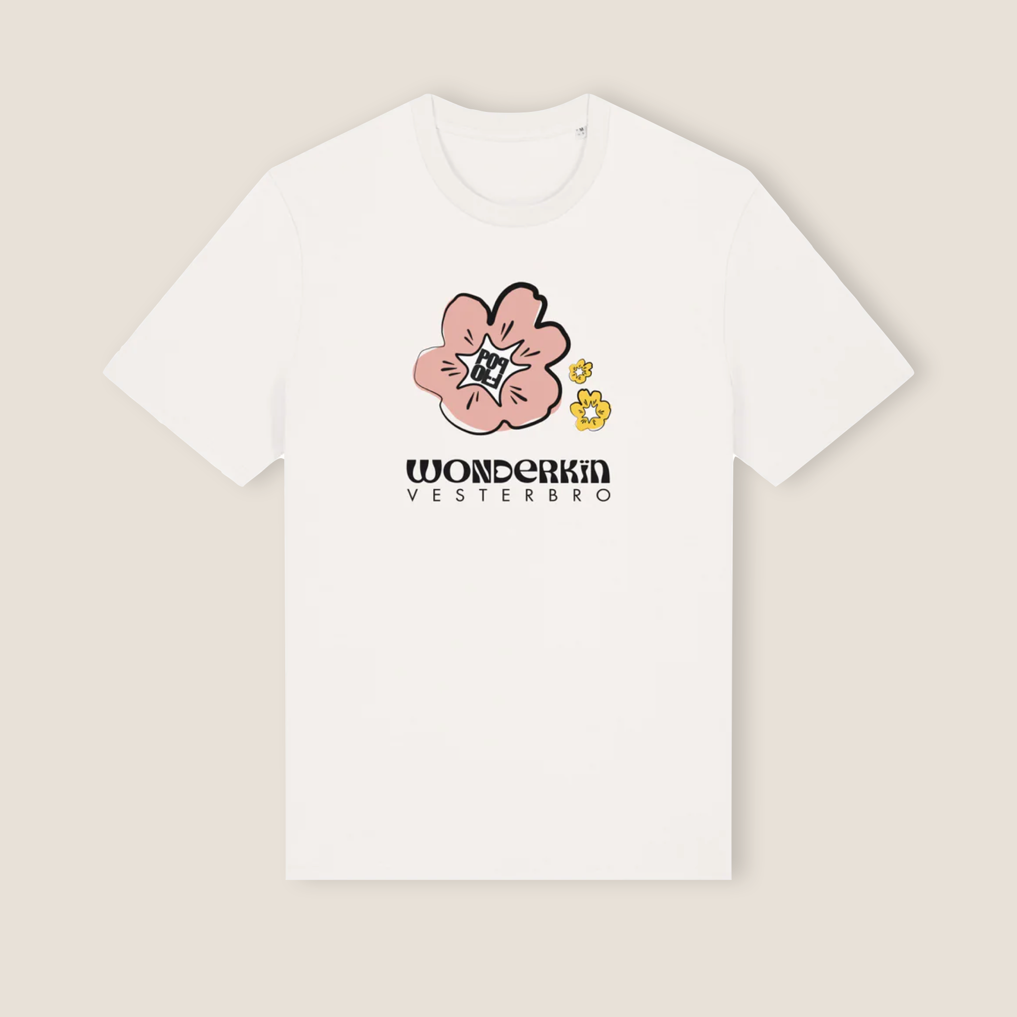 THE POWER POP TEE 180 // off white & pink yellow black