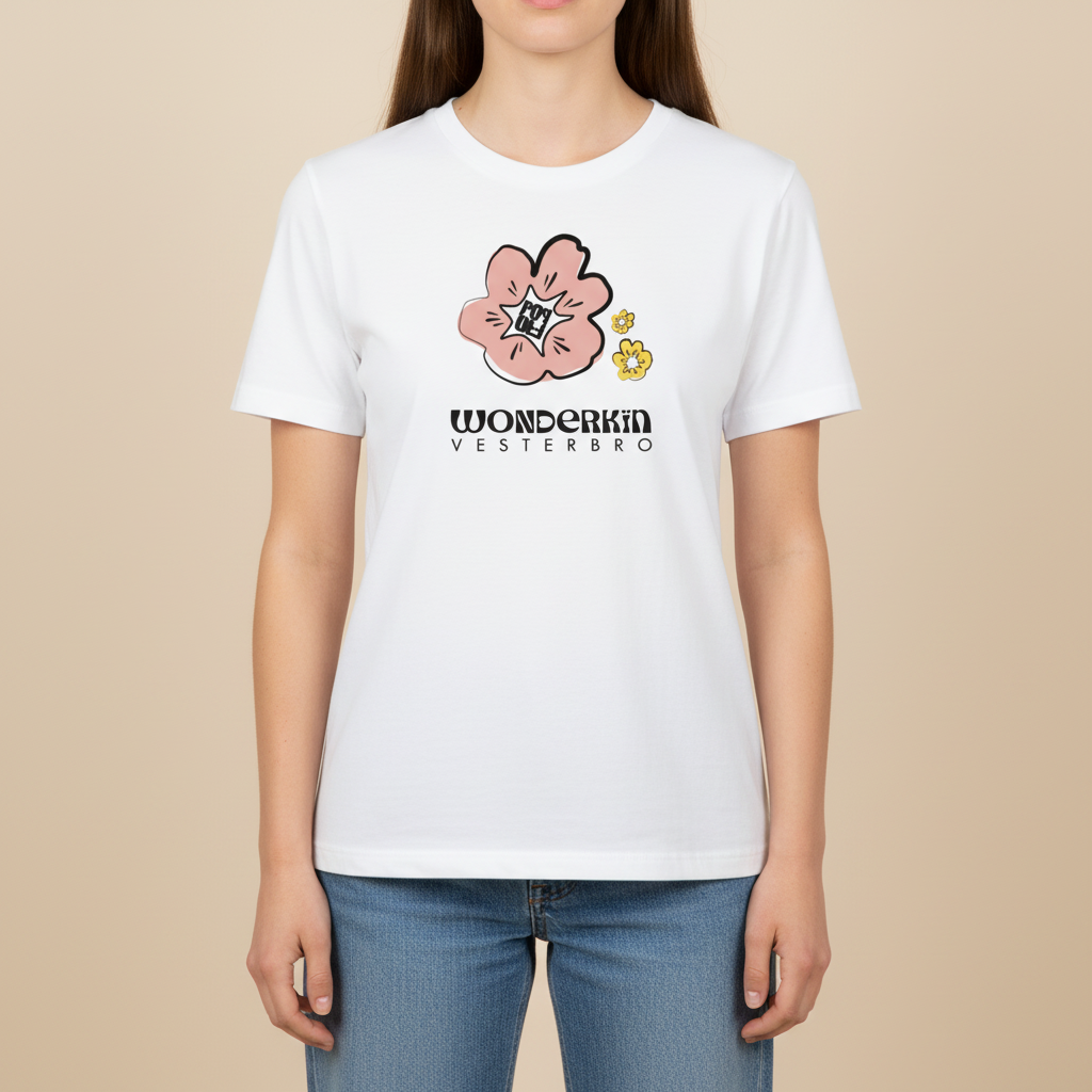 THE POWER POP TEE 180 // off white & pink yellow black
