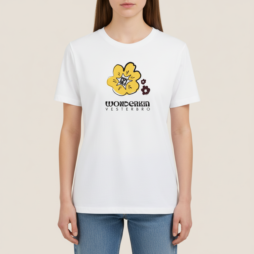 THE POWER POP TEE 180 // off white & yellow burgundy & black