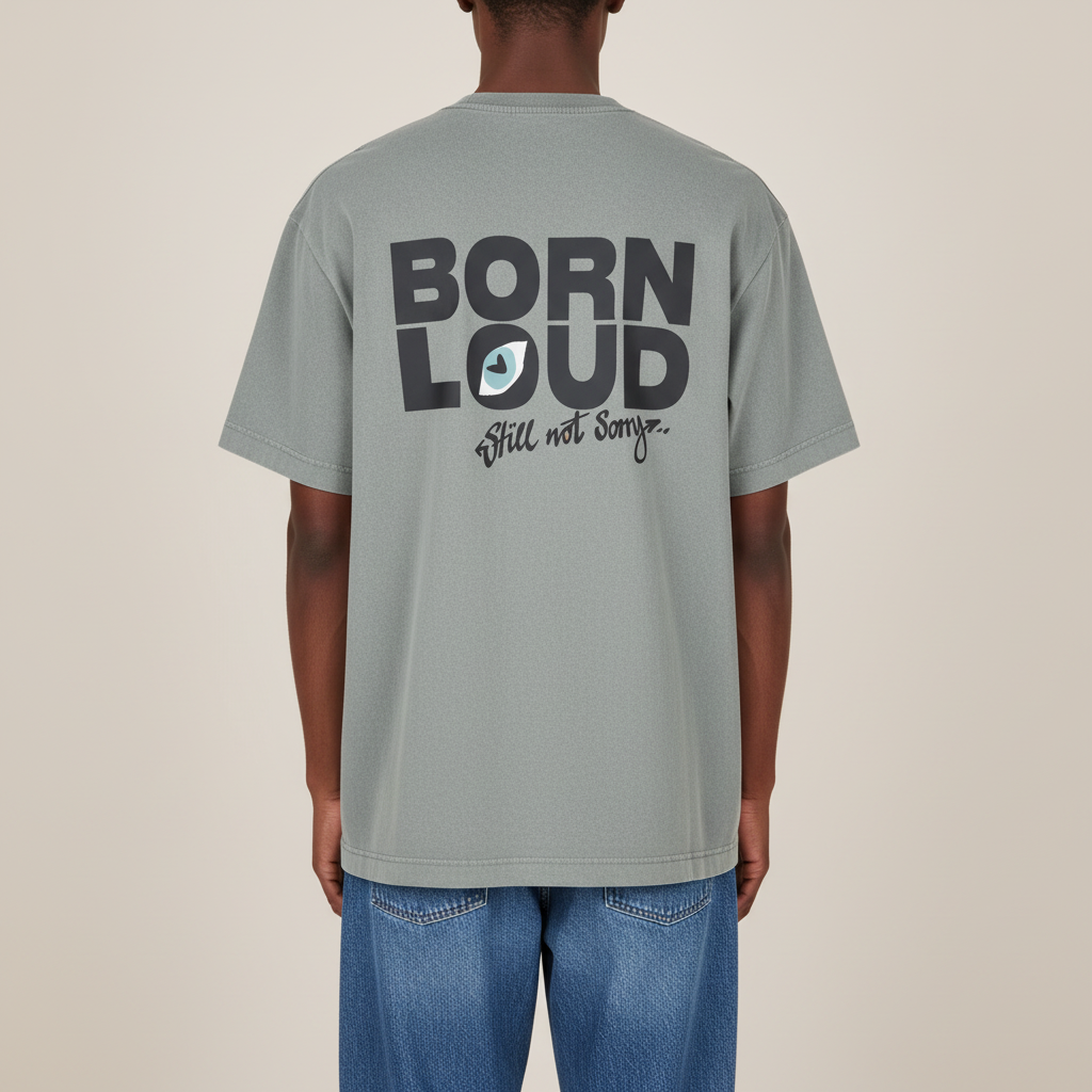 THE SIGNATURE LOUD TEE 240 // misty grey & faded black