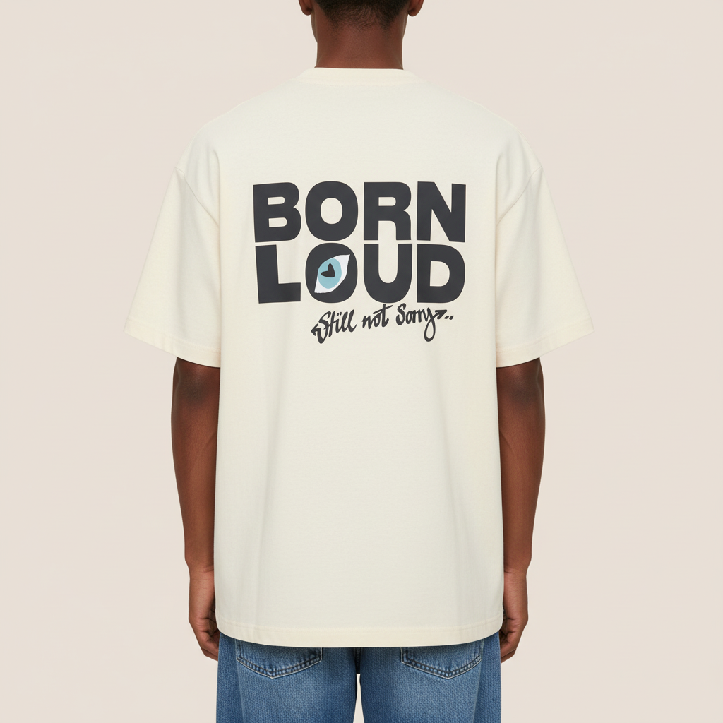 THE SIGNATURE LOUD TEE 240 // off white & faded black