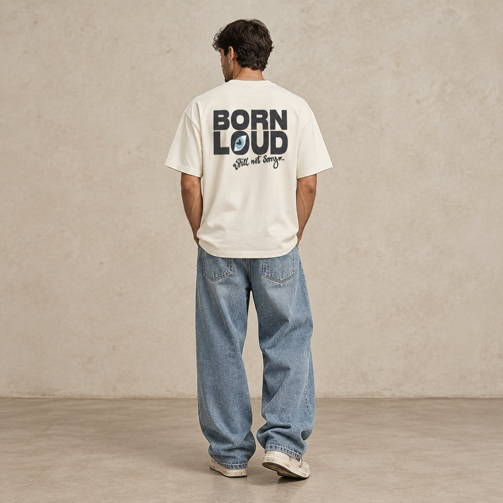 THE SIGNATURE LOUD TEE 240 // off white & faded black