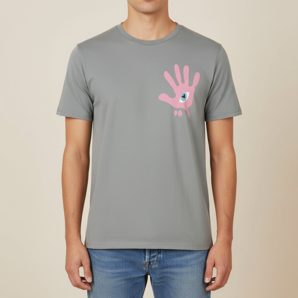 The HANDS ON TEE 155 // misty grey & pink