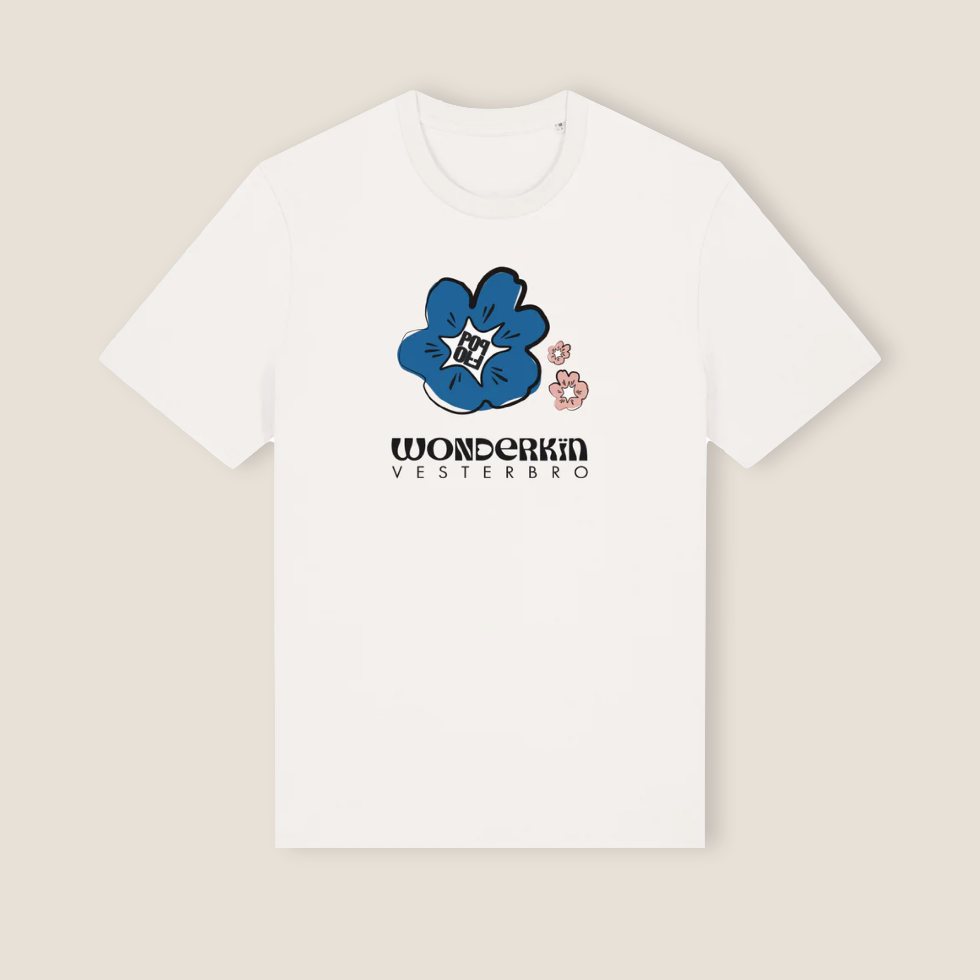 THE POWER POP TEE 180 // off white & blue pink black