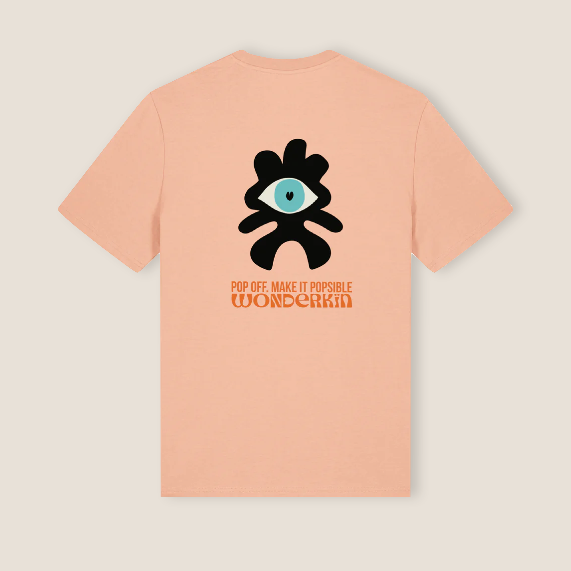 THE POP TEE 180 // peach with orange