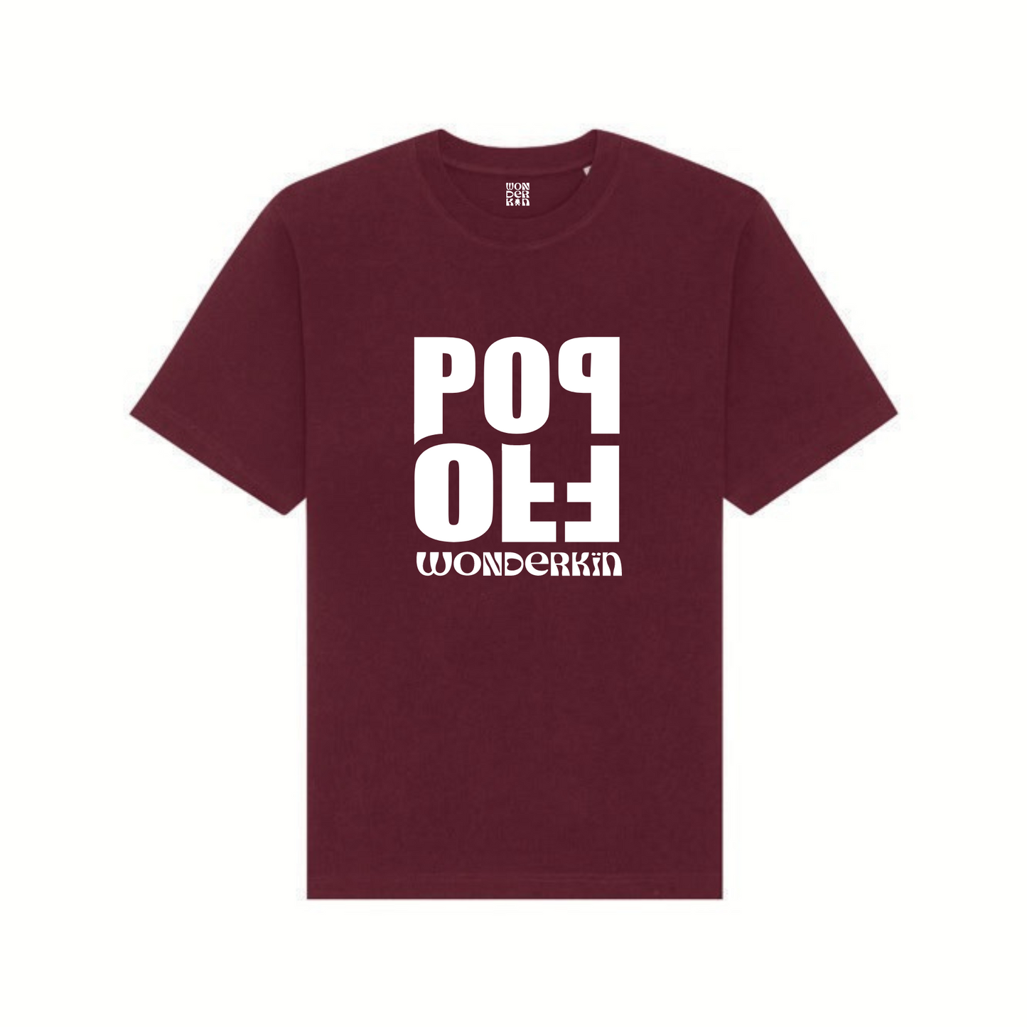 THE POP TEE  240 // burgundy with white