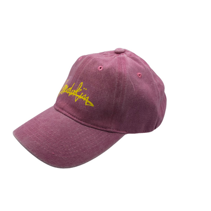 THE POP VINTAGE STREET LOGO CAP //pink & yellow