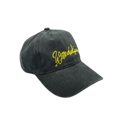 THE POP VINTAGE STREET LOGO CAP // dark green & yellow