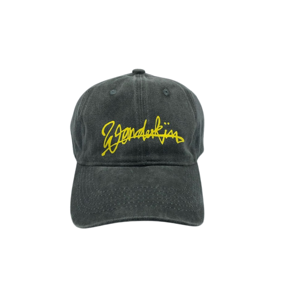 THE POP VINTAGE STREET LOGO CAP // dark green & yellow