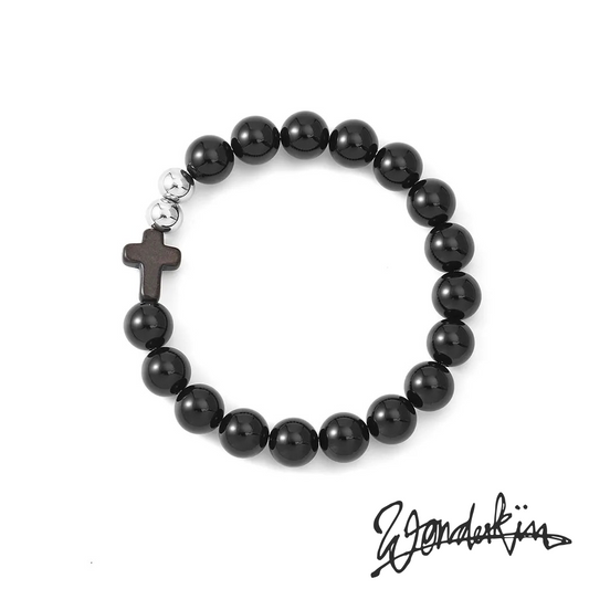 THE POP CROSS & BEADS BRACELET // black